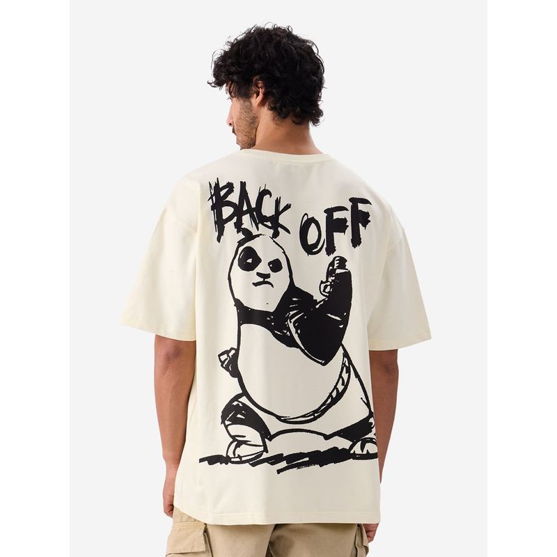 The Souled Store Official Kung Fu Panda Back Off Oversized T-Shirt (M)