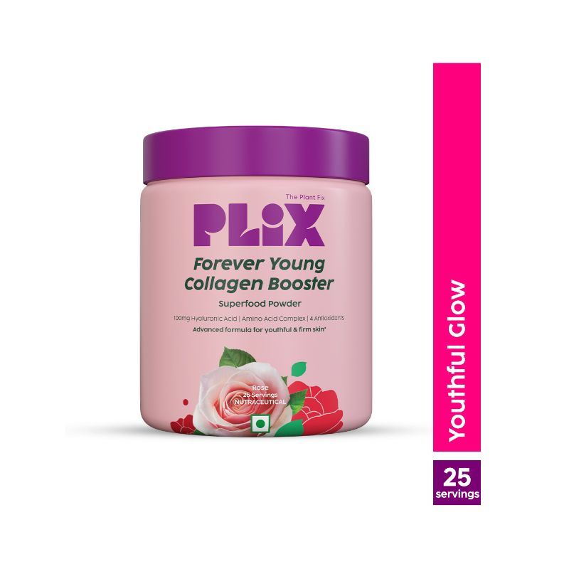Plix Plant-Based Collagen Builder, Advanced Anti-Ageing Formula - Rose (Pack of 1)