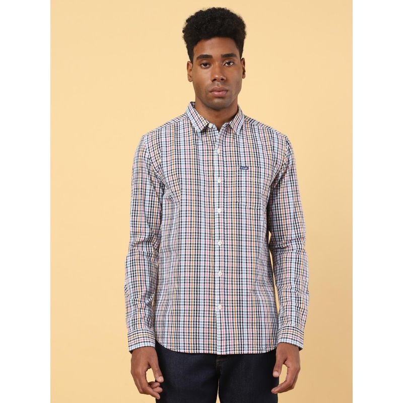 Wrangler Mens Checks Multi Color Casual Shirt (S)