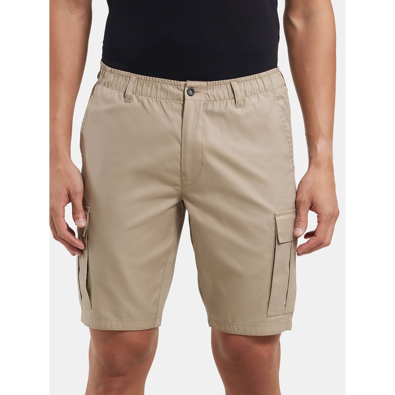 Jockey UM17 Men Super Combed Mercerised Cotton Woven Cargo Shorts - Khaki (S)