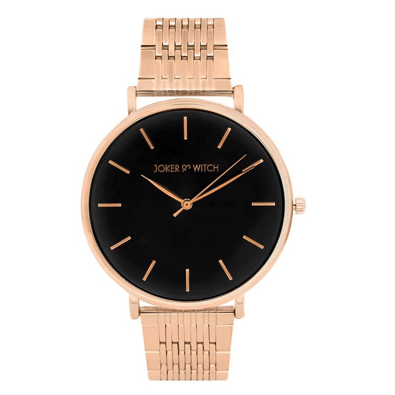 Buy Joker Witch Signature Black Dial Rosegold Watch For Women