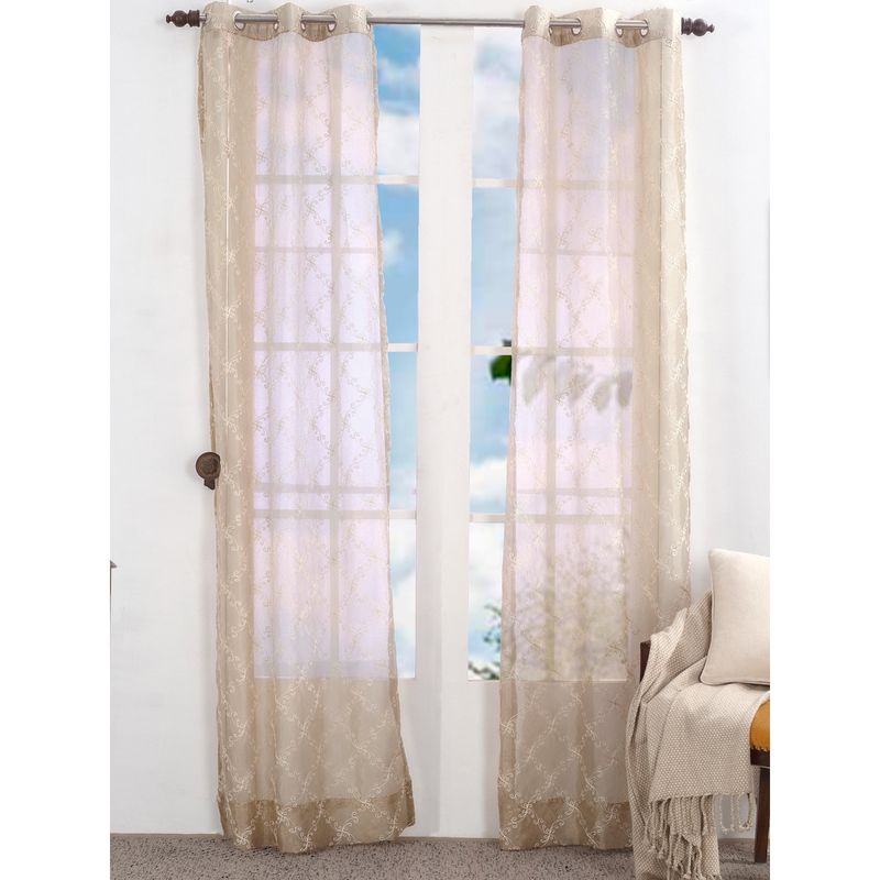 Buy Maspar Tranquil Vine Polyester Ecording Linen Vanilla Door Curtain ...