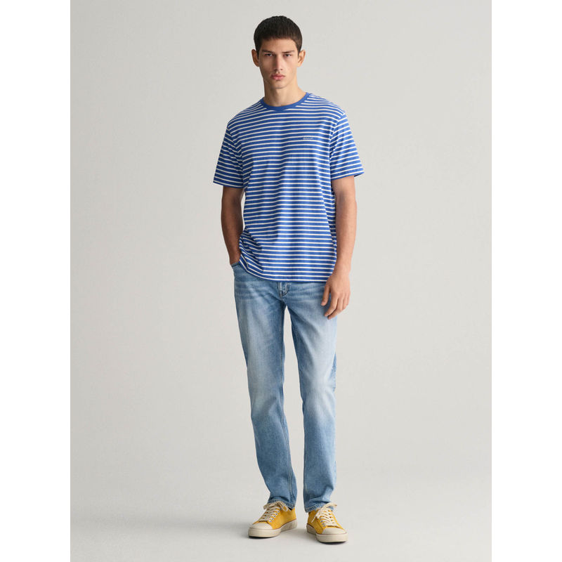 GANT Men Blue Washed Mid-Rise Regular Fit Jeans (32)