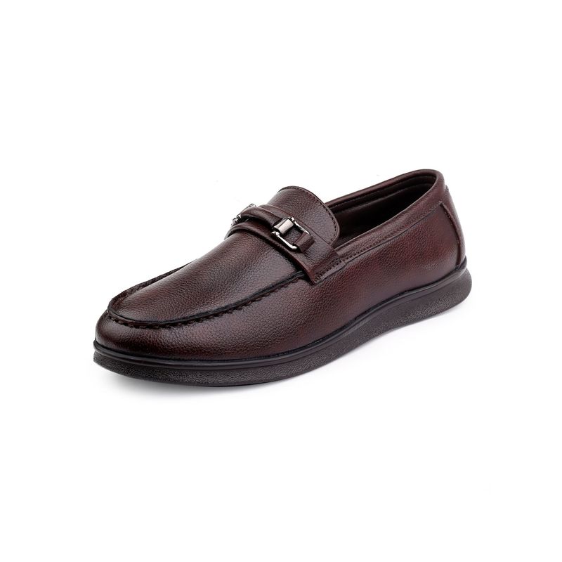 Bacca Bucci Lisbon Dress Loafers for Men-Maroon (UK 10)