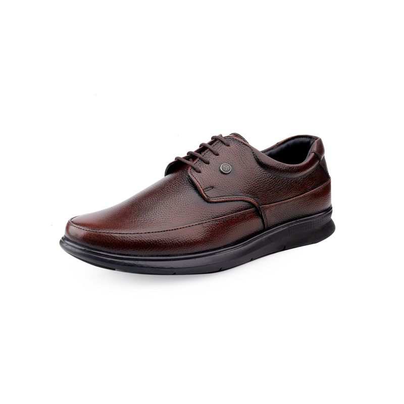 Bacca Bucci Leather Office Formal Lace Up Derbies-Brown (UK 6)