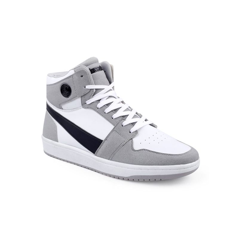 Bacca Bucci Balancer Fashion Trainers Basketball Sneakers-White & Grey (UK 7)