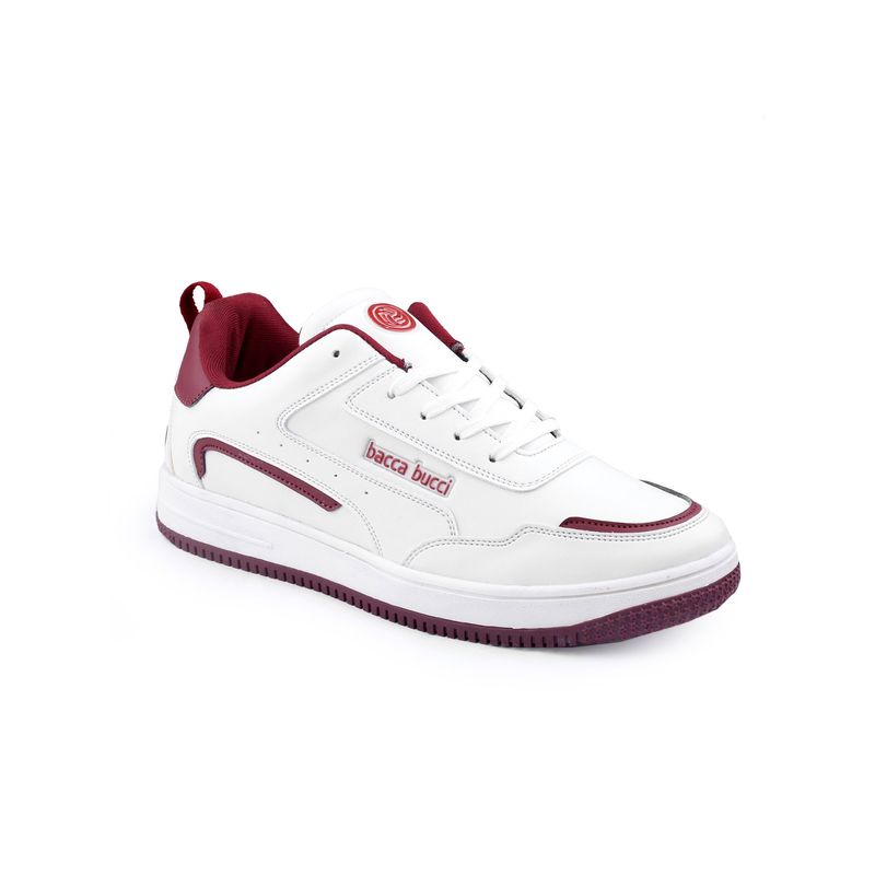 Bacca Bucci Polar Flat Sole White & Red Sneakers-White & Red (UK 6)