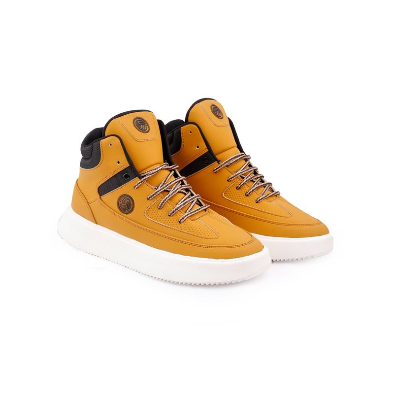 Bacca Bucci Storm Breaker Hi-Top Street Fashion Chunky Sneakers-Tan (UK 7)