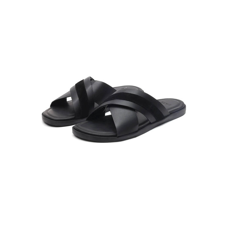 Rare Rabbit Stride Black Leather Sandals (UK 7)