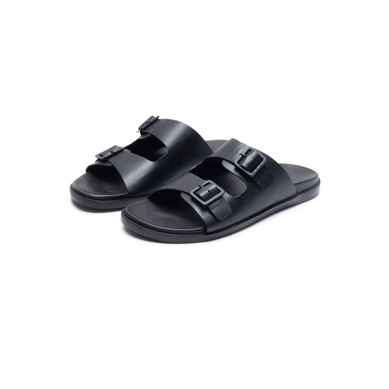 Buy Rare Rabbit Raro Black Leather Sandals Online