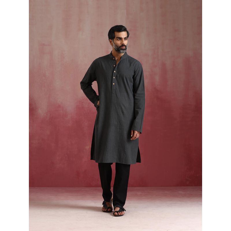 trueBrowns Men's Grey Kurta (S)