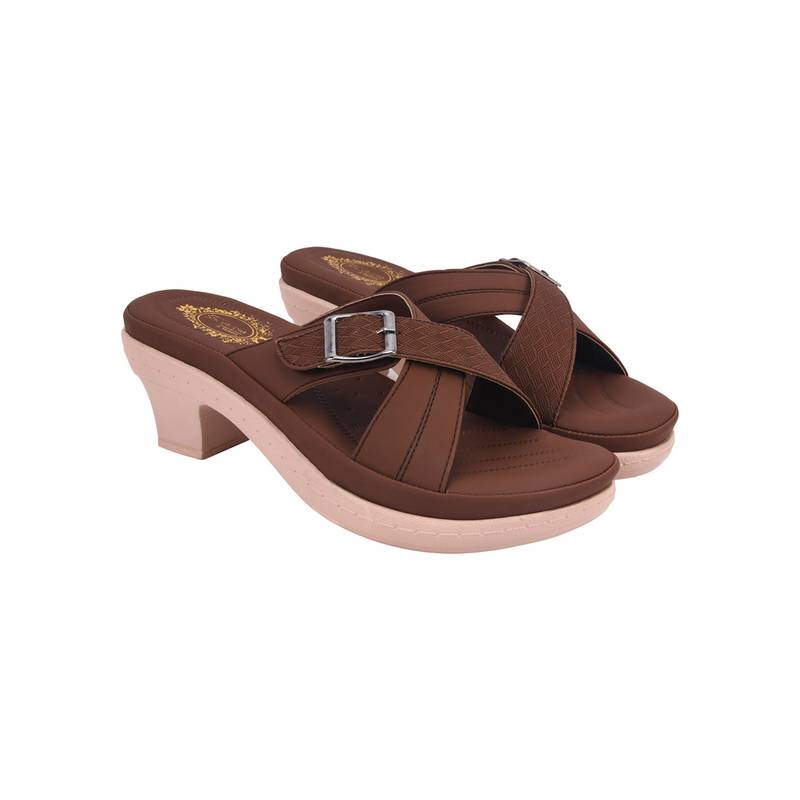 Shoetopia Women Brown Block Heels (EURO 41)