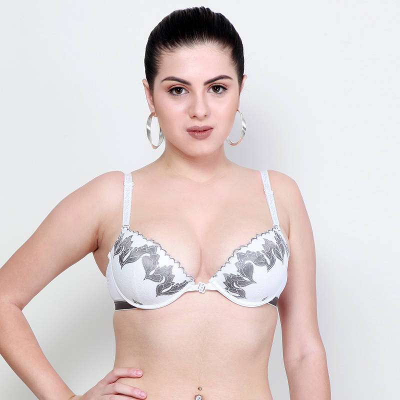 Makclan The Front Open Lace Underwired Plunge Bra - Grey (38B)
