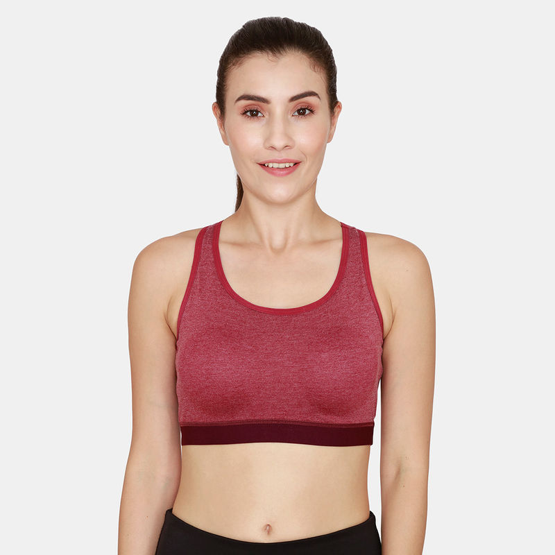 Zivame Rosaline Sports Bra With Removable Padding Red Plum Buy