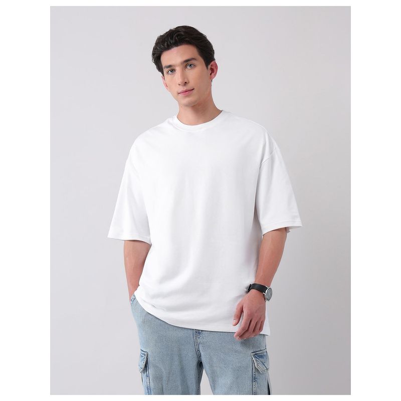 AD By Arvind Urban Pause Oversized White T-Shirt (XL)