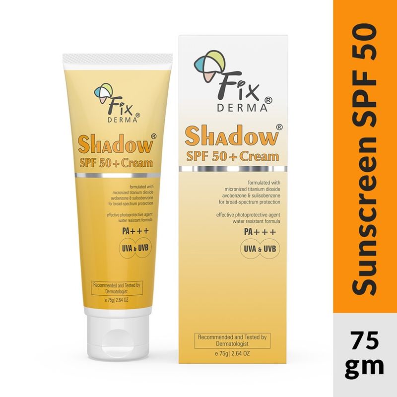 Fixderma Shadow Sunscreen SPF 50+ Cream For Dry Skin, PA+++ Protection & Water Resistant