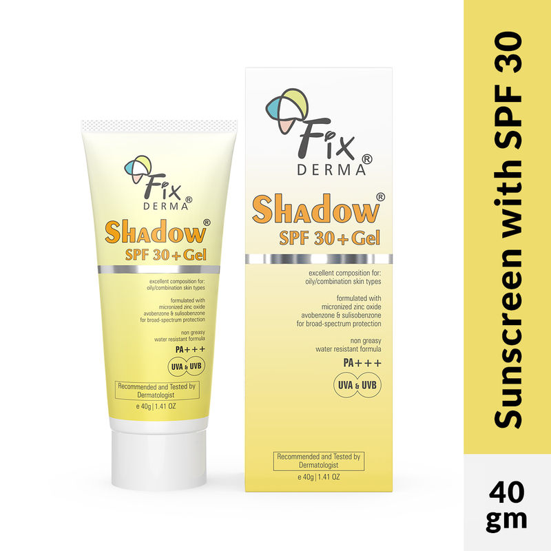 Fixderma Shadow Sunscreen SPF 30+ Gel For Oily Skin Acne Prone- PA+++ Protection UVA UVB