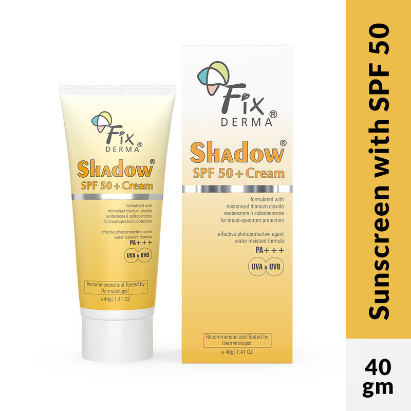 Fixderma Shadow Sunscreen SPF 50+ Cream For Dry Skin, PA+++ Protection & Water Resistant