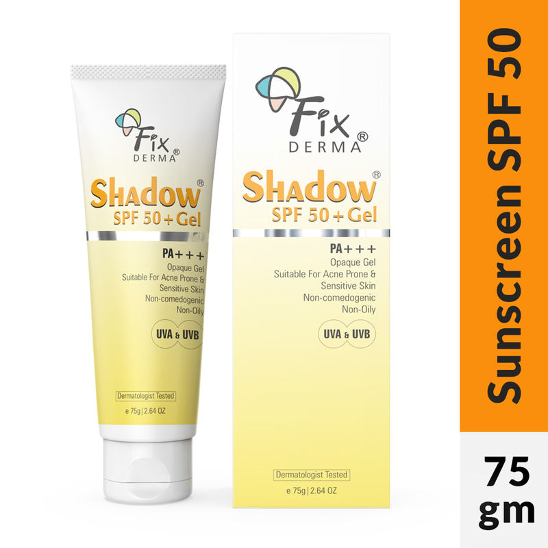 Fixderma Shadow Sunscreen SPF 50+ Gel For Oily Skin Acne Prone UVA UVB PA+++ Protection