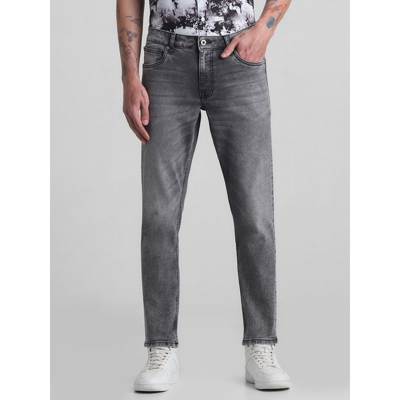 Jack & Jones Grey Ankle Length Slim Fit Stretch Jeans (30)