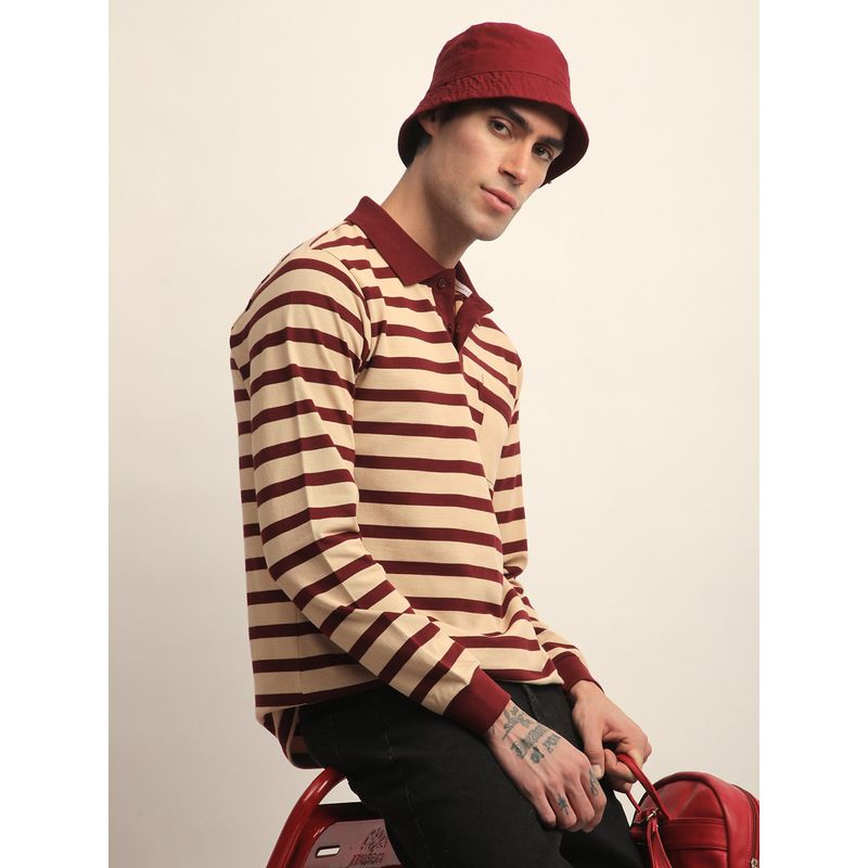 DILLINGER Mens Long Sleeve Regular Fit Polo Striped T-shirt (M)