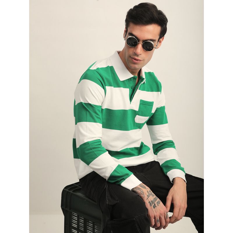 DILLINGER Mens Long Sleeve Regular Fit Polo Striped T-shirt (L)