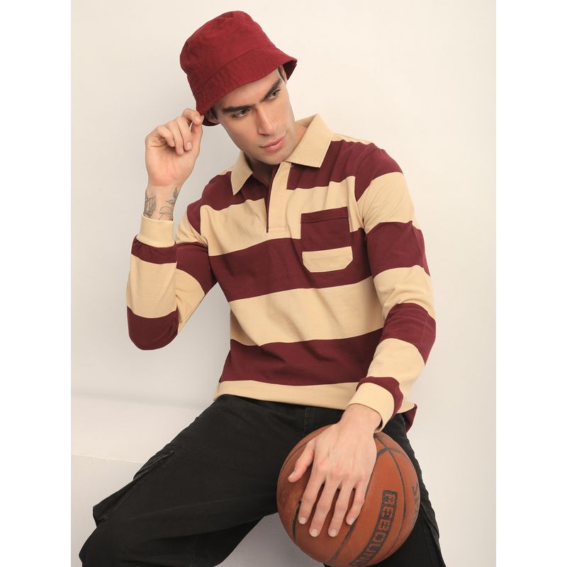 DILLINGER Mens Long Sleeve Regular Fit Polo Striped T-shirt (2XL)