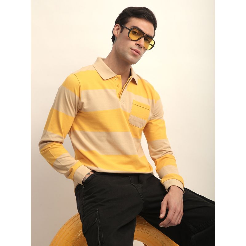 DILLINGER Mens Long Sleeve Regular Fit Polo Striped T-shirt (2XL)