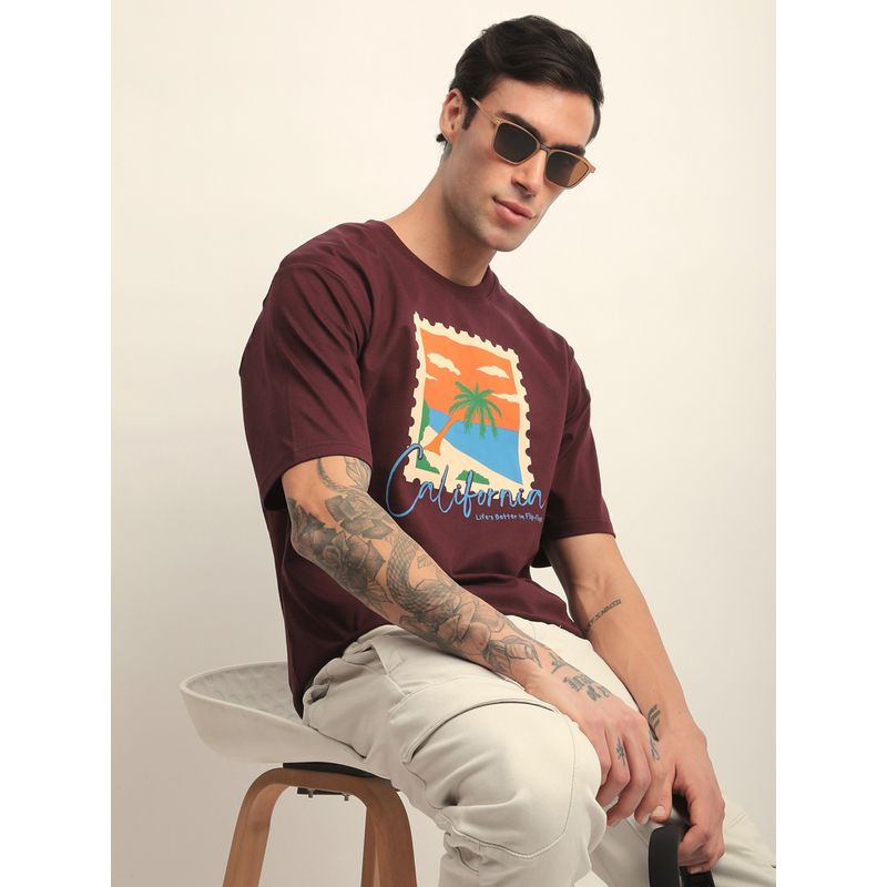 Difference of Opinion Mens Short Sleeve Oversized Round Neck Varsity Printed T-shirt (L)