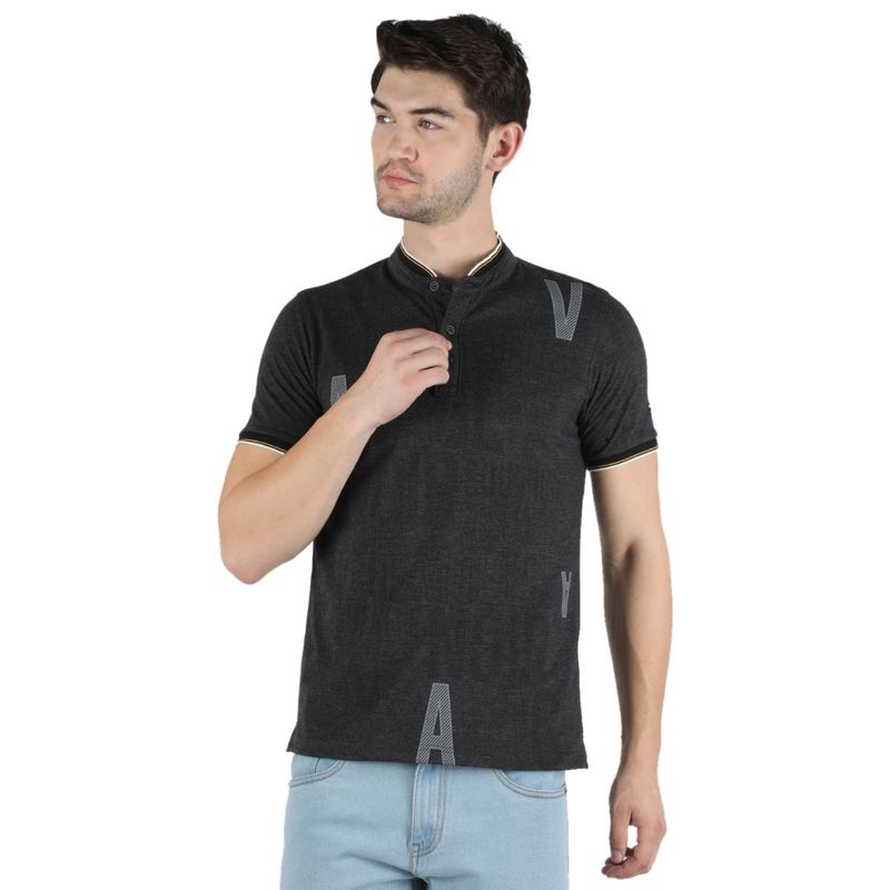 Monte Carlo Men Black Cotton Blend Half Sleeve Printed T-Shirt (40)