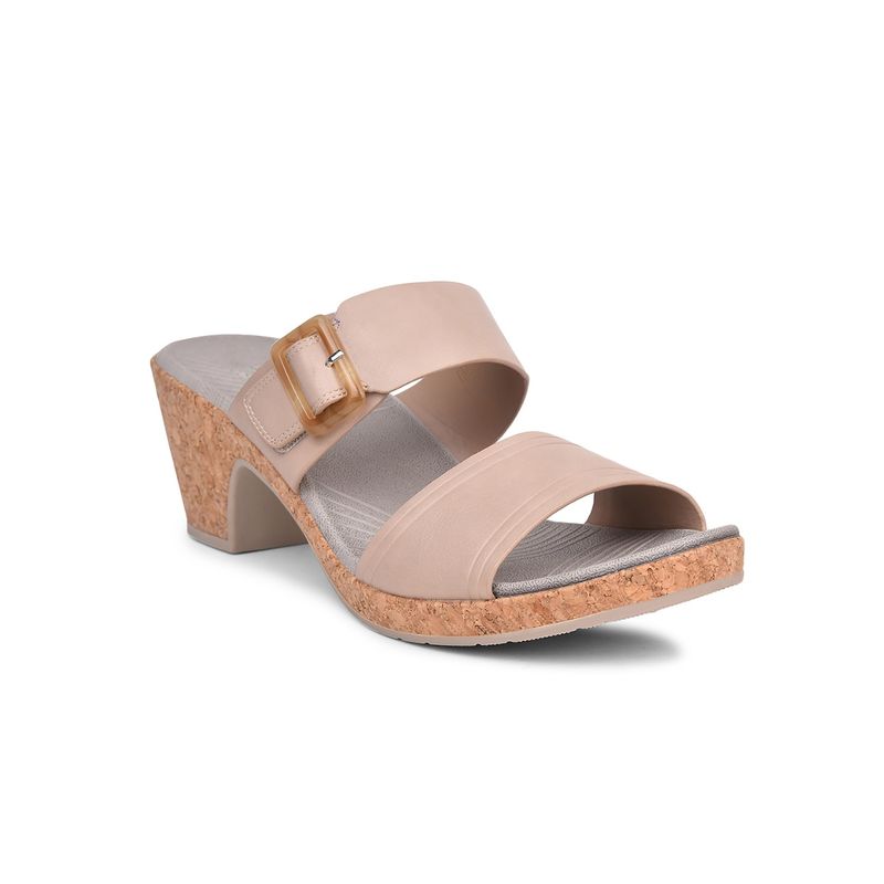 Bata Comfit Beige Block Sandal Heels for Women (UK 4)