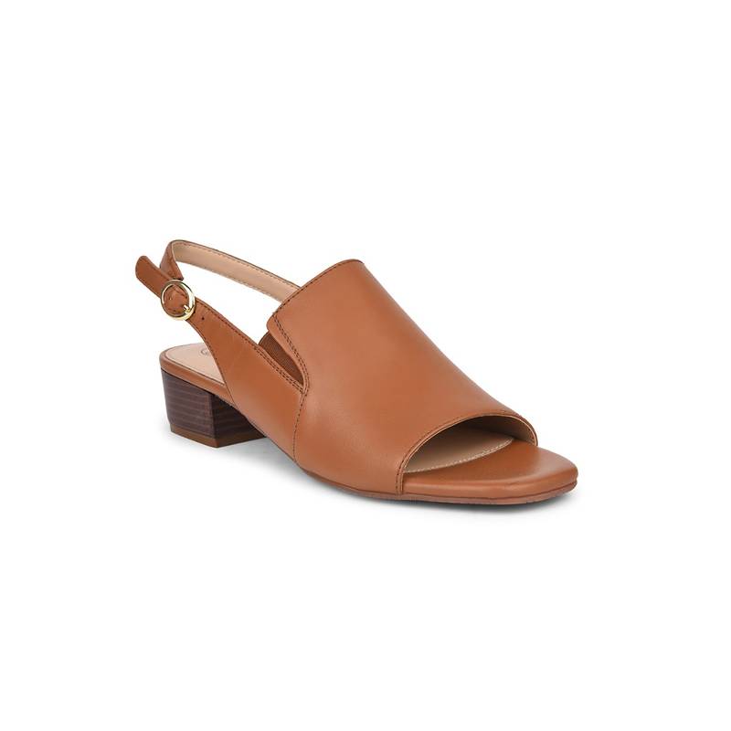 Hush Puppies Women Brown Block Sandal Heels (UK 4)