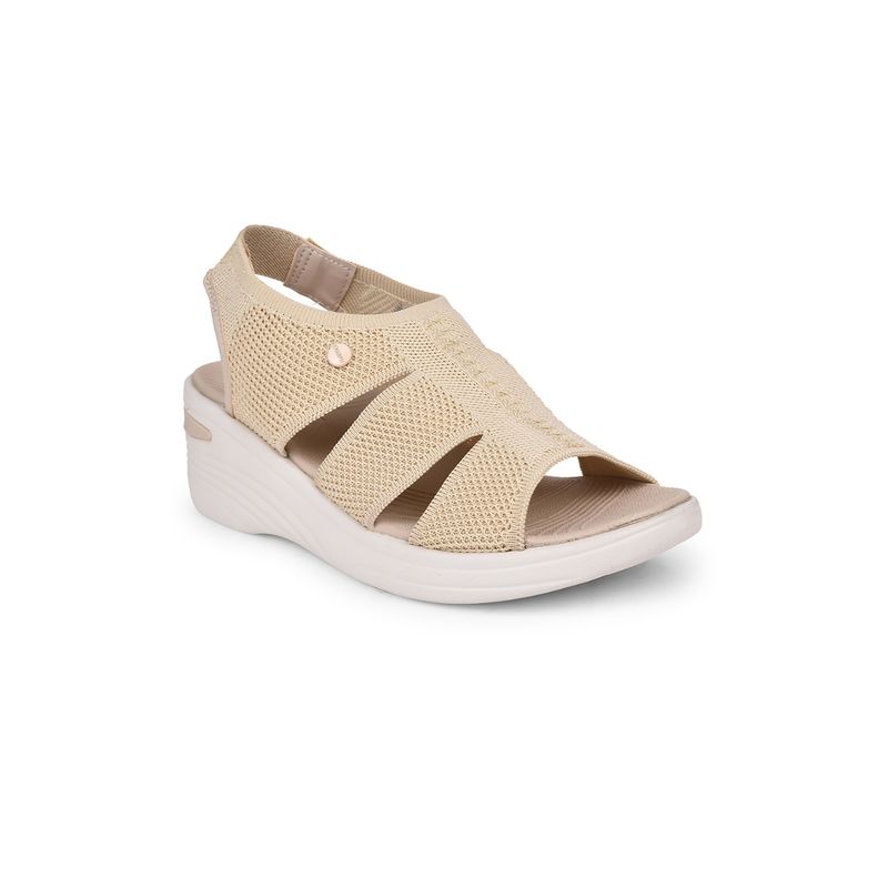 Bata Comfit Beige Wedges Sandals for Women (UK 6)