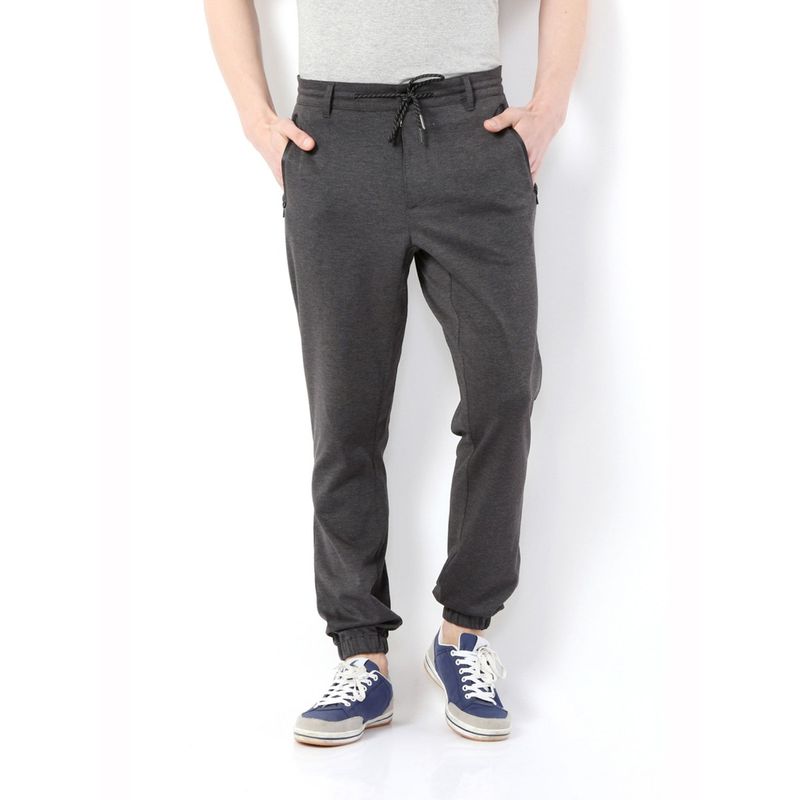 Van Heusen Men Athleisure Zipper Pocket & Super Stretch Joggers - Grey