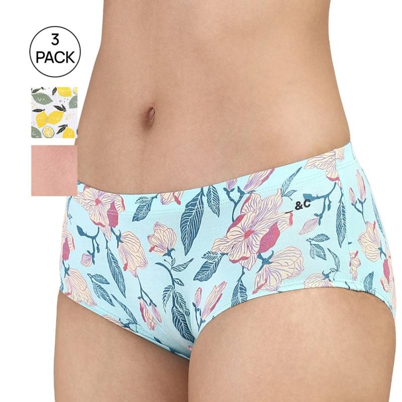 Tailor and Circus Women Bare Hipsters Multi-Color Mid Waist (Pack of 3) (M)