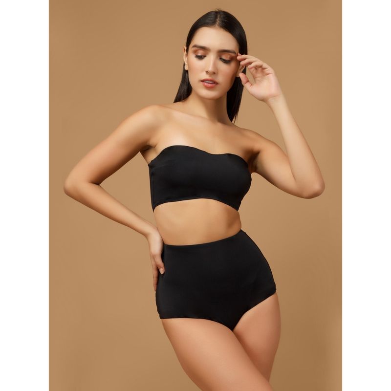 The Active Story Black Shaping Bandeau Bralette With Tummy Shaper (Set of 2) (XL)