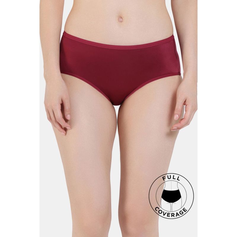 Zivame Marshmellow Medium Rise Full Coverage Hipster Panty - Rho Rhodendron (L)