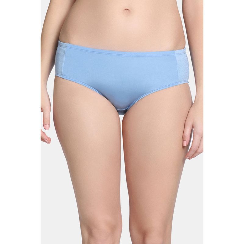 Zivame Shimmering Secrets Low Rise Full Coverage Hipster Panty - Endless Sky (XL)