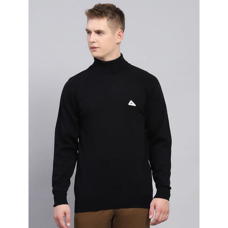 Monte Carlo Black Wool Blend High Neck Sweater (M)