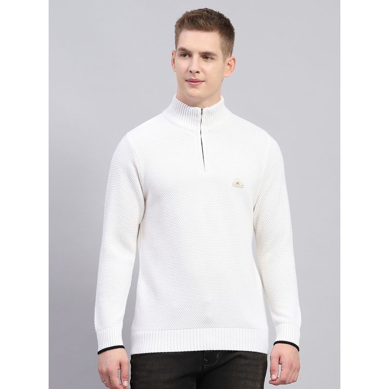 Monte Carlo White Wool Blend High Neck Sweater (L)