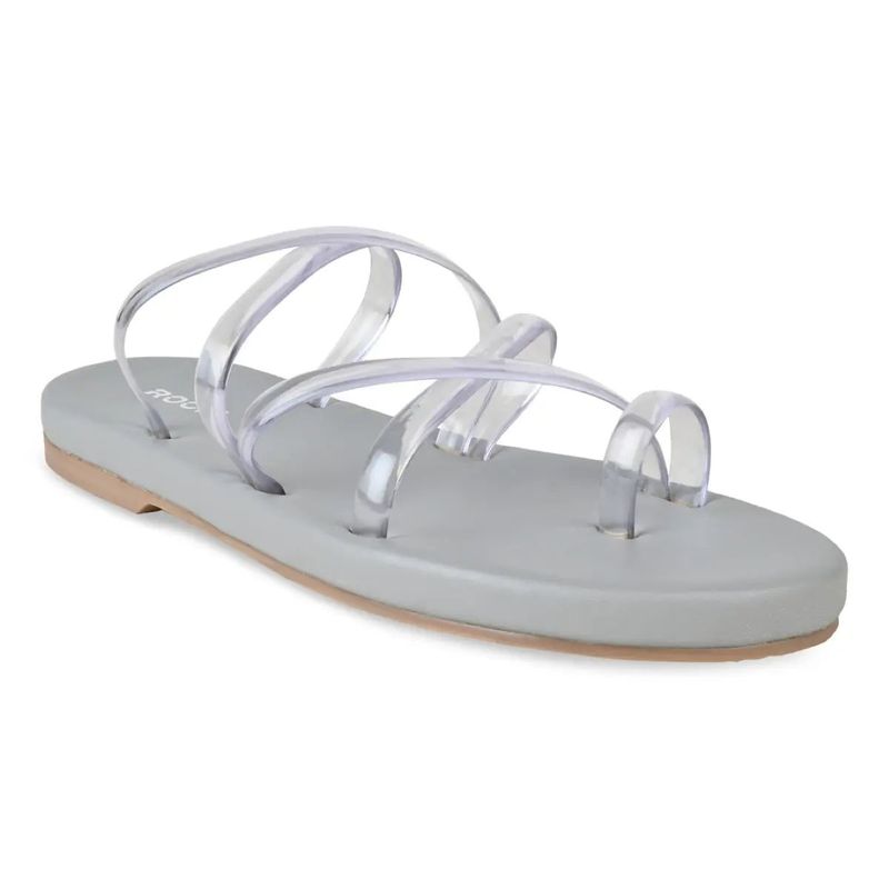 ROCIA Clear Women Solid Strappy Flats (EURO 35)