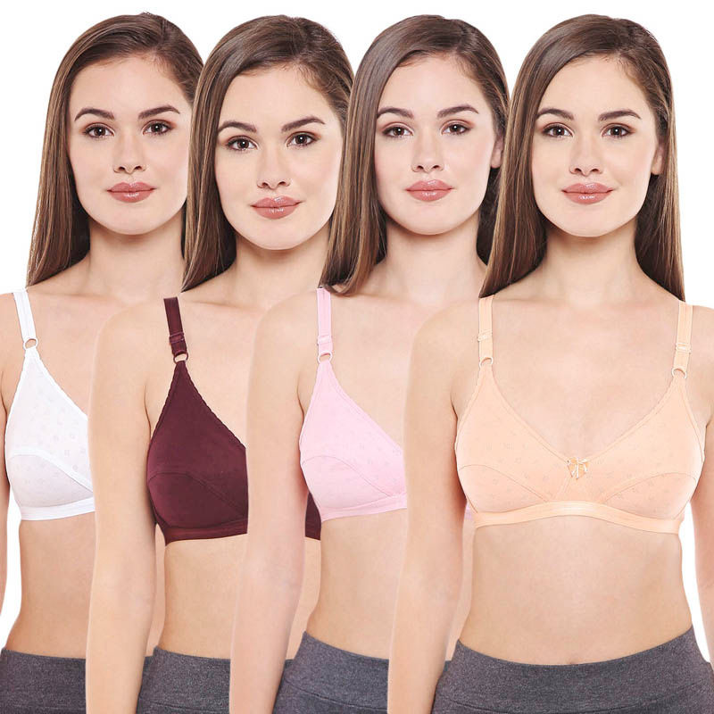 Bodycare Pack Of 4 Full Coverage Bra - Multi-Color (38B)