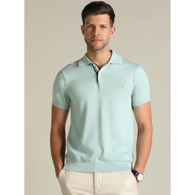 Dockers Men Solid Green Polo Neck Classic Fit T-Shirt (2XL)