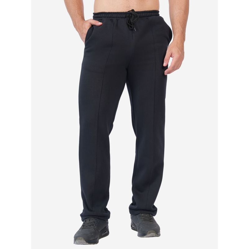 Bonjour Men Black Cotton Drawstring Trackpants (2XL)