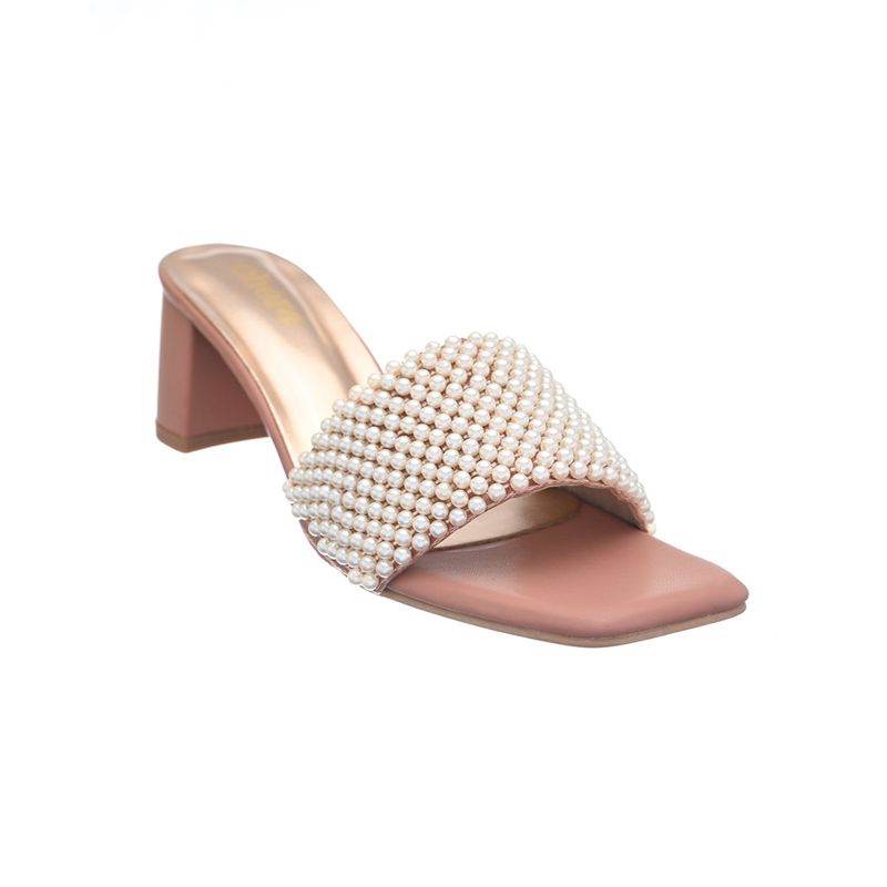 CHERE Pearl-Embellished Evening Block Heels (EURO 39)