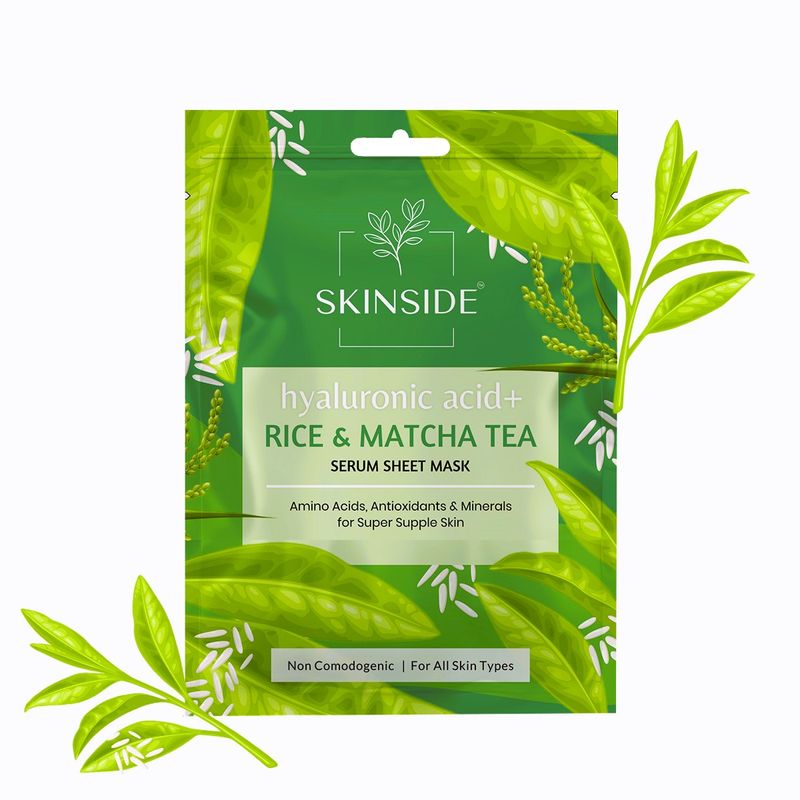 SKINSIDE Serum Sheet Mask With Hyaluronic Acid - Rice And Matcha Tea