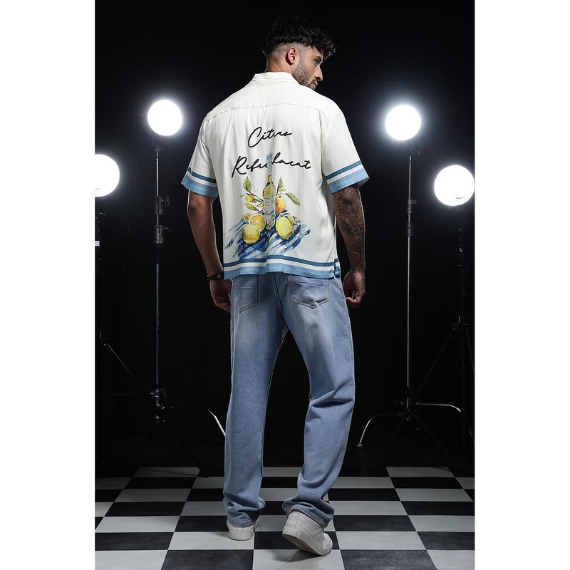 Eszett Men White Half Sleeves Casual Shirt (M)