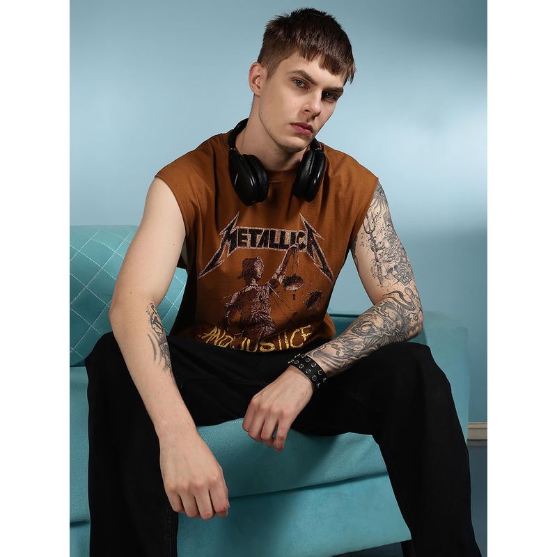 Eszett Men Justice Brown Oversized Tank (L)