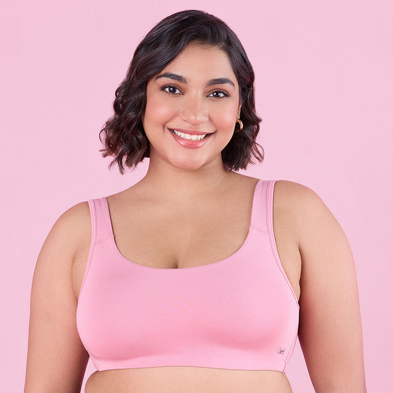 Nykd by Nykaa Soft Cup Easy-Peasy Slip-On Bra With Full Coverage-NYB113-D Pink (M)