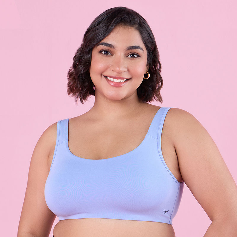 Nykd by Nykaa Soft Cup Easy-Peasy Slip-On Bra With Full Coverage-NYB113-H Blue (XL)